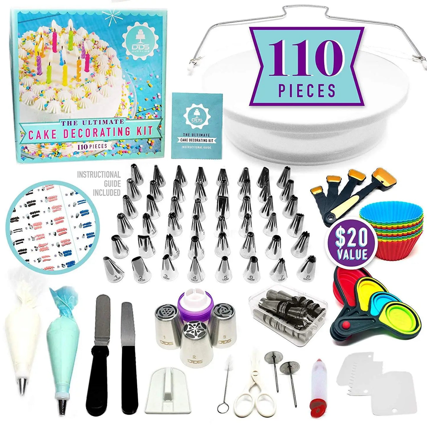 Cake Decorating Tools Set Turntable Pastry Bags Nozzle Bakware Baking Accessories Baking Tools Cake Baking Sets Baking Tool Set