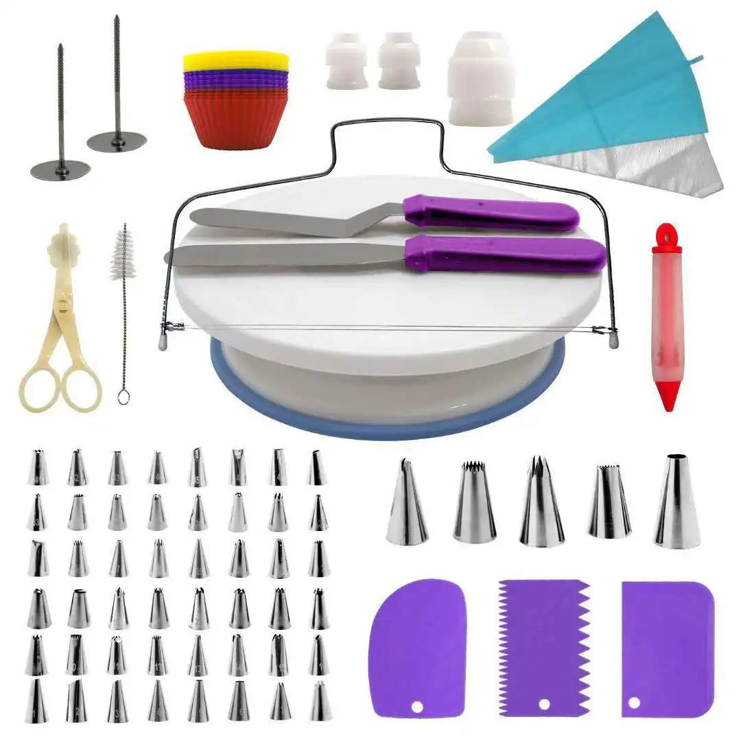 Cake Decorating Tools Set Turntable Pastry Bags Nozzle Bakware Baking Accessories Baking Tools Cake Baking Sets Baking Tool Set