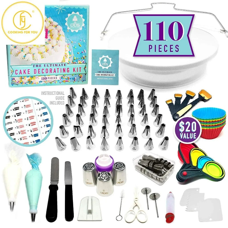 Cake Decorating Tools Set Turntable Pastry Bags Nozzle Bakware Baking Accessories Baking Tools Cake Baking Sets Baking Tool Set