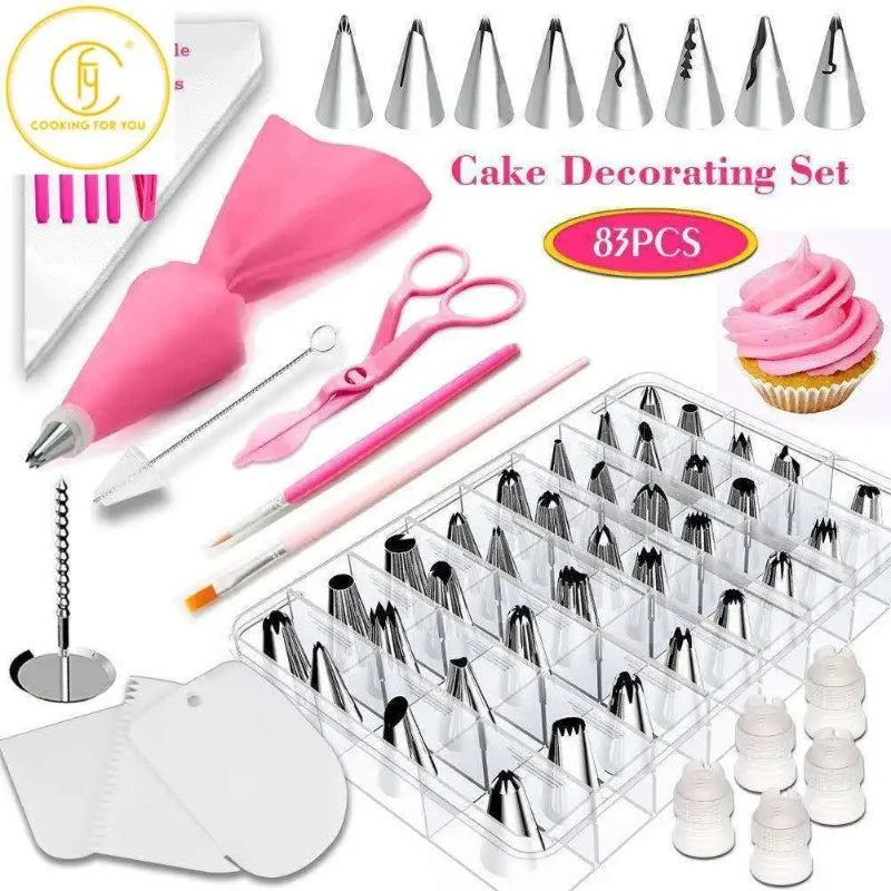 Cake Decorating Tools Set Turntable Pastry Bags Nozzle Bakware Baking Accessories Baking Tools Cake Baking Sets Baking Tool Set